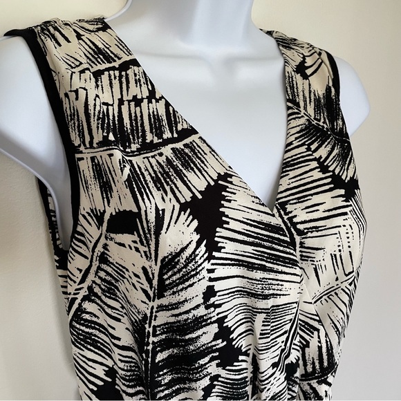 Tristan monochrome palm tree leaves dress - Picture 3 of 6